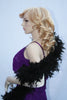 Our model is wearing the black Chandelle Turkey Feather Boa.