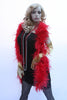 Our model is wearing the Ostrich Feather Boa in Red.